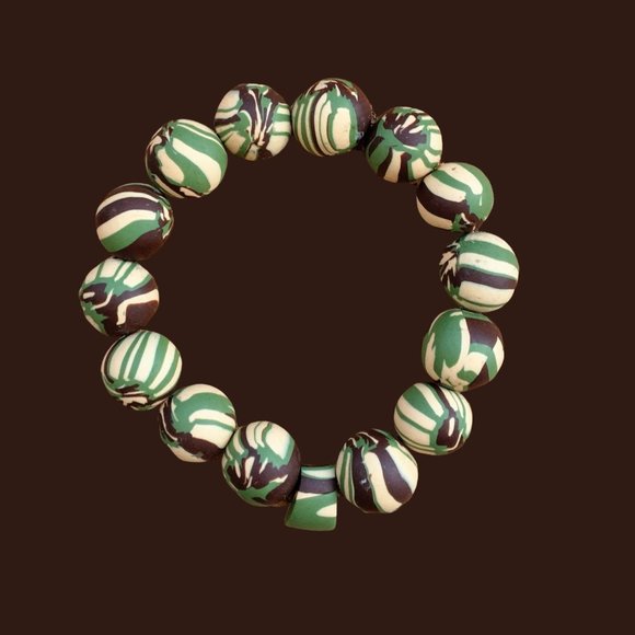 Nature Tie-Dye Hand Sculpted Clay Gelato Beads M/L - Picture 1 of 1